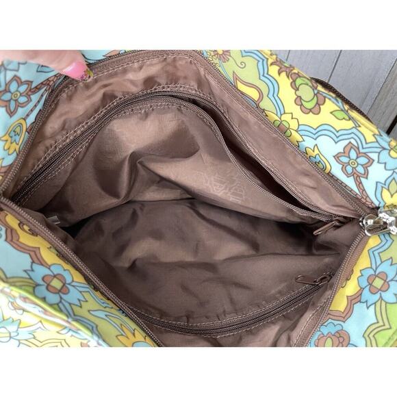 Kathy Van Zeeland Floral Pattern Large Duffle Bag Weekend Overnight Retro Print - Picture 9 of 12